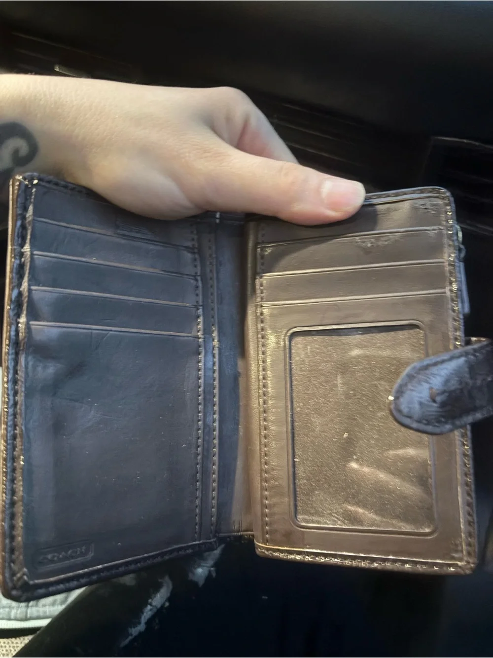Coach Signature Canvas Bifold Wallet in Brown